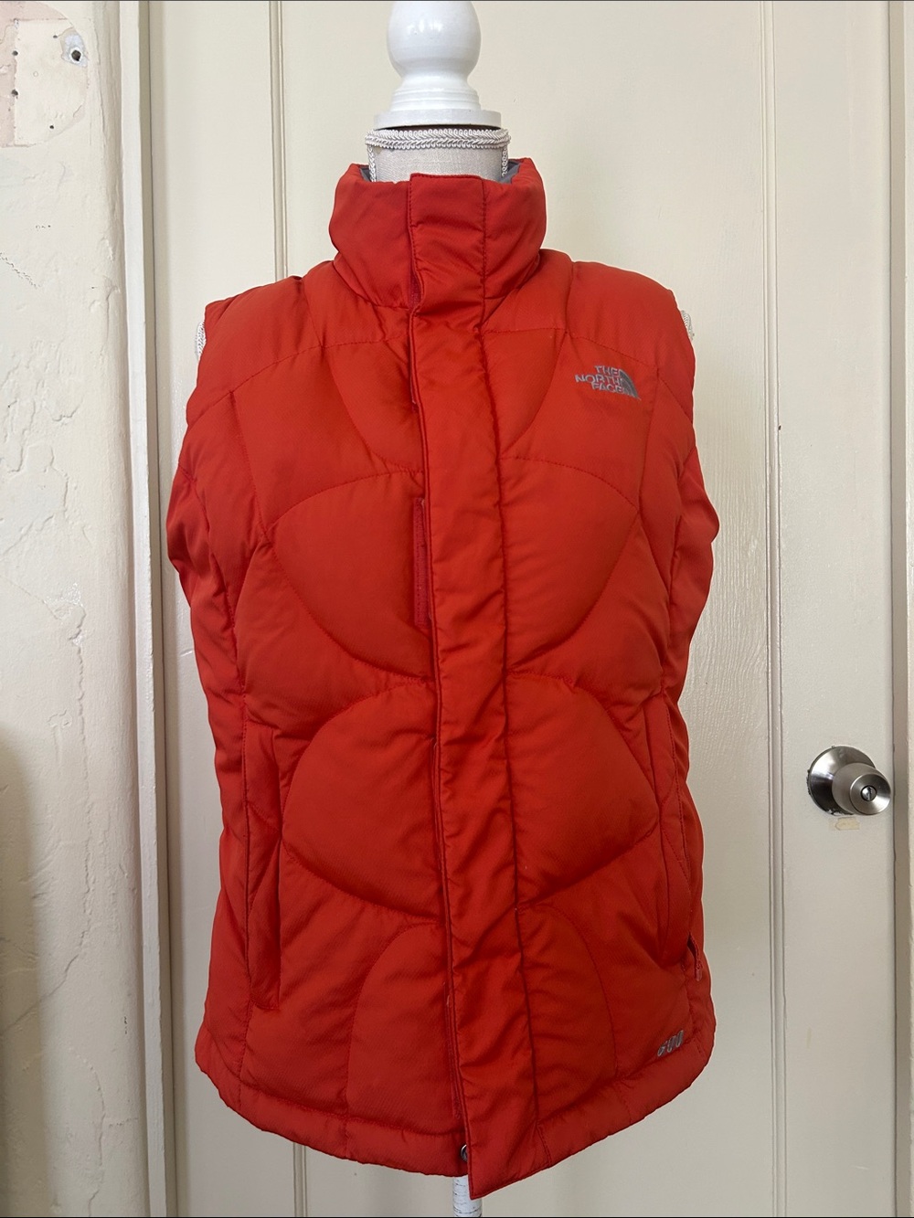 The North Face Women's Orange Quilted Insulated Vest goose down insulated